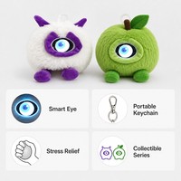 Breloque de sac interactive IA en peluche pour enfants, adorable porte-clés en peluche avec yeux mobiles, en peluche Minky douce, 14 cm, cadeau