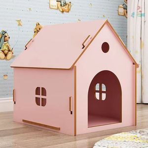 Wooden Pet <b>House</b> For Small Cats Durable Cat <b>Bed</b> With Roof And Windows - Product Image 3