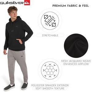 เสื้อฮู้ดผู้ชาย <span class=keywords><strong>Quiksilver</strong></span> ทรงปกติ รุ่น Active Performance ผ้าแจ็คการ์ดตาข่ายและผ้าฟลีซขนแกะ กระเป๋าหน้าแบบเรียบ พร้อมโลโก้ (ไซส์ S-XL) - Product Image 4