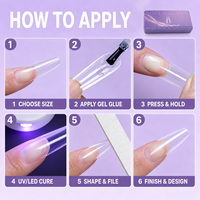 300 pièces/boîte, 15 tailles, faux ongles en acrylique à presser, capsules d'ongles en gel souple, couleur unie pré-dessinée pour le nail art et la décoration des ongles en salon