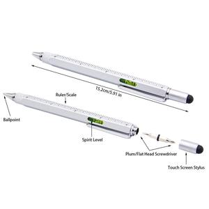 Bolígrafo Multifunción 6 en 1, Regla, Nivel, Destornillador <span class=keywords><strong>de</strong></span> Doble Cabeza, Lápiz Óptico, Bolígrafo, Material <span class=keywords><strong>de</strong></span> Aluminio y Cobre, Marca REXIAO - Product Image 2