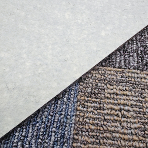 Dalles de moquette commerciales modernes, couleur unie, à poils ras, avec support antidérapant en caoutchouc, pour usage bureautique, forme carrée, en polypropylène - Product Image 3