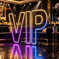 Chiffres lumineux LED personnalisés 4ft 5ft pour fournitures de fête d'anniversaire, enseigne néon RGB, lettres géantes lumineuses, décoration de mariage, signalétique