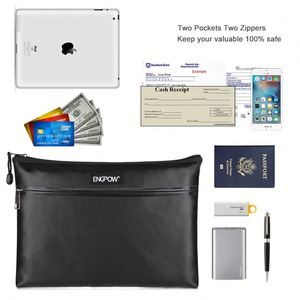 CUSTOM Custom Black Small Zipper Waterproof and Fireproof <b>Document</b> <b>Bag</b> for Filing - Product Image 6