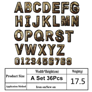 2022 Thời Trang Mới 3D A-Z Bảng Chữ Cái 0-9 Số Sequins Bling Thêu PVC Appliques Cho Hoodies Dresses Sắt Trên Các Bản Vá Lỗi - Product Image 3