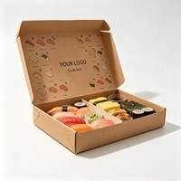 Boîte à bento sushi personnalisée en gros, emballage alimentaire Omakase de haute qualité, boîte à lunch en papier, emballage sushi à l'encre de soja