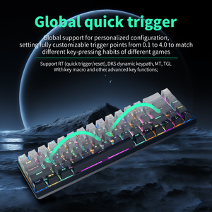 RGB Gradient Customizable 60% Wireless Mechanical Keyboard ABS Double Keycaps LED USB Full Size Gaming Typing Compact 60% Gradie - Product Image 4