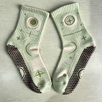Chaussettes de yoga et de Pilates antidérapantes pour adultes, chaussettes d'été tricotées avec logo sur le revers