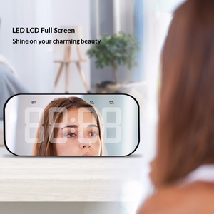 Horloge numérique électronique à batterie rechargeable 3 en 1, miroir LED, réveil, haut-parleur sans fil BT, <span class=keywords><strong>radio</strong></span>, <span class=keywords><strong>carte</strong></span> TF, Aux - Product Image 3