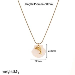 Collar de concha de tortuga de acero inoxidable, colgantes temáticos con forma de animal, cadena larga para clavícula, regalo para mujer - Product Image 5
