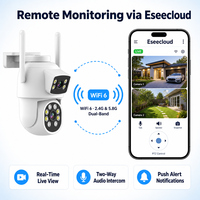 Caméra IP sans fil pour la sécurité domestique avec vision nocturne couleur 4MP IP65, Pan-Tilt PTZ, stockage cloud, garantie 1 an, utilisation en extérieur