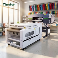Imprimante DTF automatique Yinstar 60 cm entièrement automatique pour textiles numériques, machine à t-shirts, pigment A2, logo de casquette, 2 têtes I3200, avec système de secouage de poudre