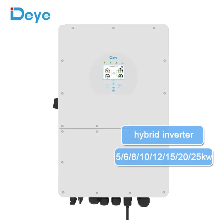 deye hybrid 3 phase eu 8kw 10kw 12kw deye hybrid inverter 15kw 20kw 25kw dc to ac solar panels inverter