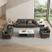 Canapé d'Accueil Liyu de Luxe Moderne en Bois Massif et Similicuir Trois Places Rembourré en Éponge pour Bureau de PDG, Hôtel et Salon Exécutif