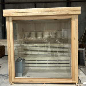 Sauna moderne <span class=keywords><strong>en</strong></span> <span class=keywords><strong>bois</strong></span> de pruche pour 5 personnes, écologique, avec ventilation <span class=keywords><strong>solaire</strong></span>, panneau de commande informatisé et <span class=keywords><strong>douche</strong></span> supplémentaire - Product Image 5
