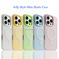Casing ponsel Matte magnetik ramah kulit, sarung HP gaya Jelly TPU untuk iPhone 12 13 14 15 16 17 Pro Max 17 tahan guncangan