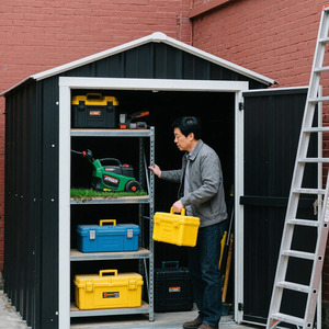 Eco Friendly OEM cobertizos <span class=keywords><strong>de</strong></span> <span class=keywords><strong>almacenamiento</strong></span> al aire libre 10x10ft Casa <span class=keywords><strong>de</strong></span> polietileno para jardín - Product Image 5