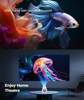 Proyektor Mini Pintar, Didukung Proyektor Mini Pintar 4K, Mendukung Full HD 1080P, Wi-Fi 6 & 5.0, Proyektor Home Cinema