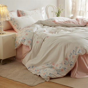 <span class=keywords><strong>Percale</strong></span> Sang Trọng 100% Cotton 200TC Hoặc 300TC Tiêu Chuẩn Khác Nhau Thêu Logo Duvet Bìa Bộ Sưu Tập Nhà Nữ Hoàng Kích Thước Bộ Đồ Giường Thiết Lập - Product Image 5