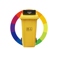 Poubelle mobile extérieure 50L 100/120/240/360/660/1100 litres en HDPE, grande poubelle en plastique, bac à déchets pour usage public