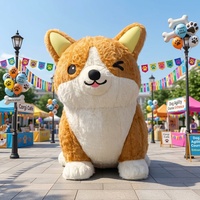 Grand modèle de chien Corgi gonflable adorable pour la publicité, animal gonflable