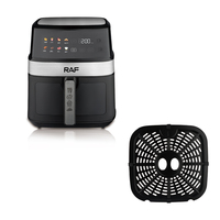Friteuse à air RAF R.5343 6,5 L, commande tactile numérique, 1350 W, appareil de cuisine, cuisson à faible teneur en huile, circulation d'air à 360°, friteuse multifonction