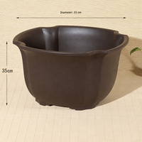 Grand pot de plante d'intérieur pour salons, spécialement conçu pour les orchidées ; en résine, style chinois, forme trèfle à quatre feuilles