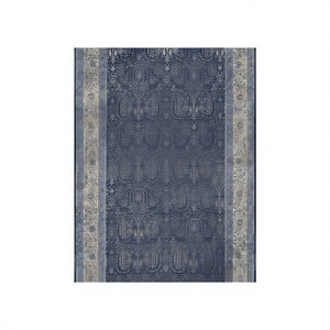 Tapis Adiva 20 pieds en polyester jacquard tissé, fabriqué à la machine, pour usage domestique, lavable, avec envers antidérapant en caoutchouc, motif géométrique, à poils ras et fin. - Product Image 6