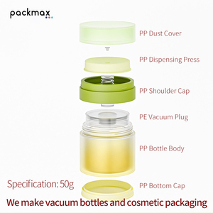 Envase de Crema al Vacío de PP de 50g con Color Inyectado – Contenedor Cosmético Recargable para Crema Facial de Bebé - Product Image 3