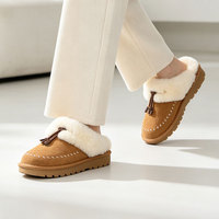 Bottes coréennes à plateforme pour femmes, en cuir de vachette suédé, doublure en fourrure, semelle épaisse antidérapante, à lacets, chaudes et légères pour l'hiver