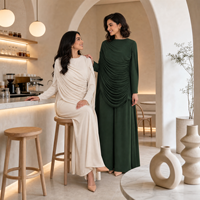 Ensemble Abaya Loriya Modeste avec Tunique à Manches Longues et Pantalon Large pour Femmes Musulmanes – Tenue d'Occasion Élégante