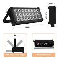 Projecteur mural LED RGBW 4-en-1 120W avec contrôle DMX512, IP44, en alliage d'aluminium, pour éclairage de scène, discothèque, DJ et mariage