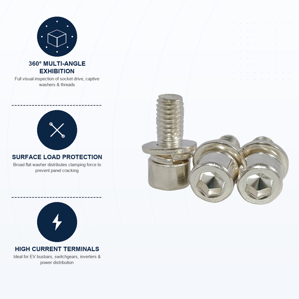 Metric Hex Socket Cup Head Fasteners, Silver Plated Brass Full Thread ...