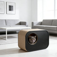 Niche pour chat en carton rigide de luxe durable, ergonomique, avec fonction griffoir, canapé-lit contemporain pour chaton