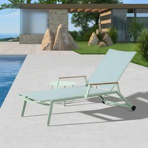 Chaise longue d'extérieur en aluminium moderne pour villa, avec coussin écologique résistant aux UV, pour piscine d'hôtel - Product Image 2