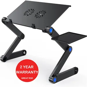 Great Roc Adjustable Laptop Stand, Couch Lap Top Desk with Large Cooling Fan & Mouse Pad