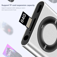 Lecteur MP3 portable en métal, design compact en aluminium, pour les activités des enfants et l'utilisation professionnelle, avec emplacement pour carte mémoire