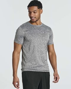 T-shirt de sport pour homme à manches courtes, séchage rapide, coupe ajustée, col rond, couleur unie, personnalisable avec logo, vêtements de sport décontractés pour l'entraînement - Product Image 4