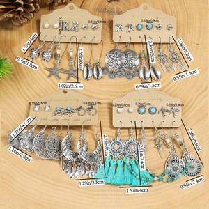 Ethnic Fashion Earrings Set With Tassels And Beads For Women Summer <b>Beach</b> Style - Product Image 4