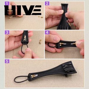 HVE Nero 4/4 3/4 1/2 1/4 1/8 Cordiera in Fibra <span class=keywords><strong>di</strong></span> Carbonio per <span class=keywords><strong>Violino</strong></span> a 4 Corde con 4 Accordatori <span class=keywords><strong>di</strong></span> Precisione e <span class=keywords><strong>Corda</strong></span> <span class=keywords><strong>di</strong></span> Fissaggio per <span class=keywords><strong>Violino</strong></span> - Product Image 4