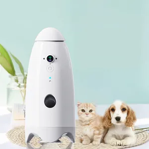 新型智能Wifi遥控带摄像头宠物喂食器微芯片自动狗宠物食物喂食器白色自动宠物食物喂食器