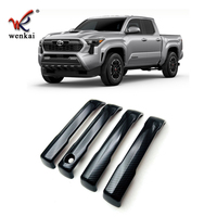 Accessoires de voiture Garniture de poignée de porte latérale extérieure pour Toyota Tacoma 2024 2025 ABS fibre de carbone noir 4pcs