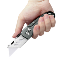 Couteau utilitaire rétractable automatique en acier robuste portable, lame en céramique, poignée ambidextre, verrou de sécurité pour la découpe de boîtes, le bureau
