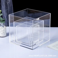 Ensemble de 8 Présentoirs Buffet Carrés Acryliques Blancs sur Mesure à 5 Côtés, Cubes Empilables Écologiques pour Aliments