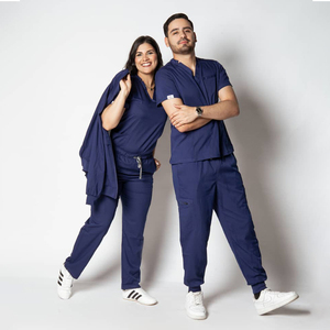 Uniformes Quirúrgicos Personalizados Unisex para Hombre y Mujer, Uniformes Médicos Elásticos y Suaves, Conjuntos 3 en 1: Camiseta Superior, Pantalones <span class=keywords><strong>Jogger</strong></span> con Chaqueta Abrigada - Product Image 3