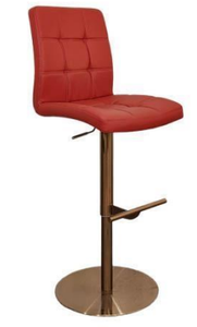 Modern Faux Leather Bar <b>Stools</b> <b>Adjustable</b> <b>Height</b> Metal Base Contemporary Design Home Bar Commercial Use - Product Image 3