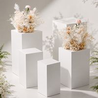Ensemble de supports carrés blancs pour mariage, colonnes de présentation en métal pour table de desserts, décoration de fête et d'événements