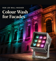Projecteur mural LED RGB à changement de couleur en aluminium moulé sous pression étanche pour façade de bâtiment, extérieur d'hôtel, opéra