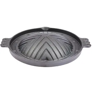 Non-stick Restaurant 28cm Round Cast Iron Camping BBQ Malaysia Griddle Plate