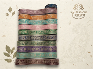Beautiful Cotton Brocade Border Trim Attractive Colors Garment Decoration Home Decor DIY Crafts Wedding Outfits <b>Sewing</b> <b>Bags</b> - Product Image 1